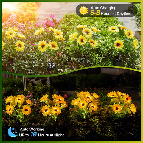 Ahaorigin Sunflower Lights are IP65 waterproof for all-weather yard decor.