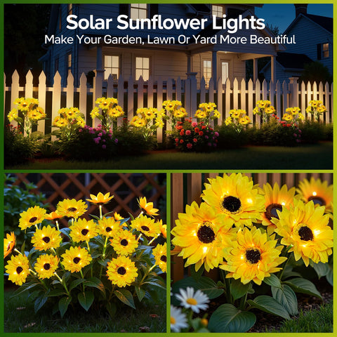 Ahaorigin Sunflower Lights with LED petals provide bright garden illumination.