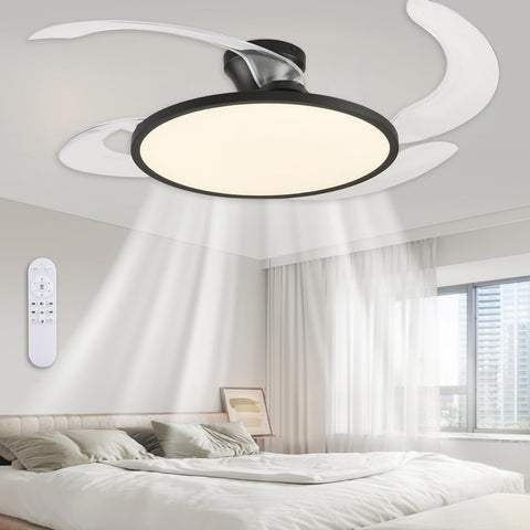 AHAWILL 48-inch retractable fan blades extended for powerful dining room cooling