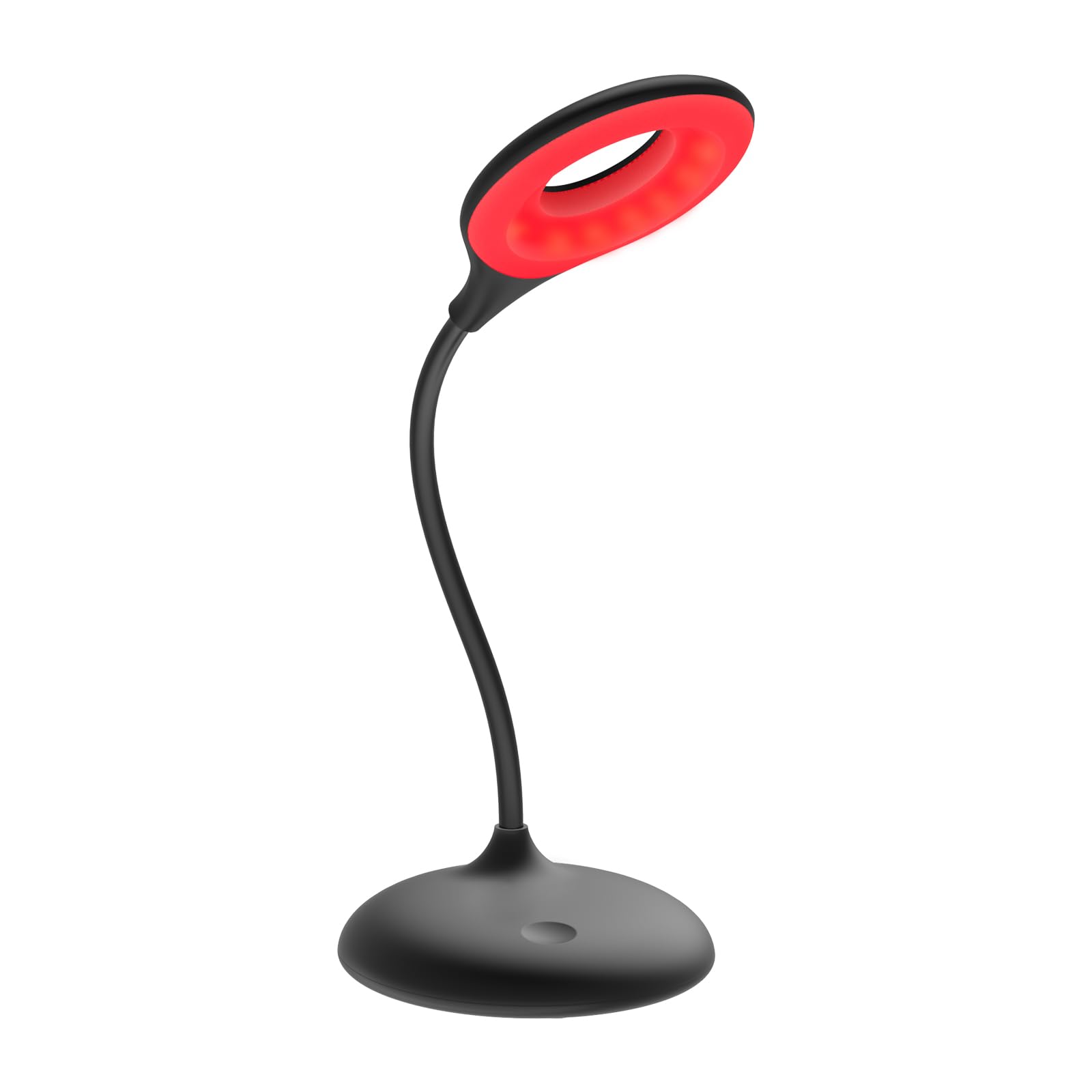 AheadTeca red light lamp front view shows a slim bedside-friendly design for evening relaxation.