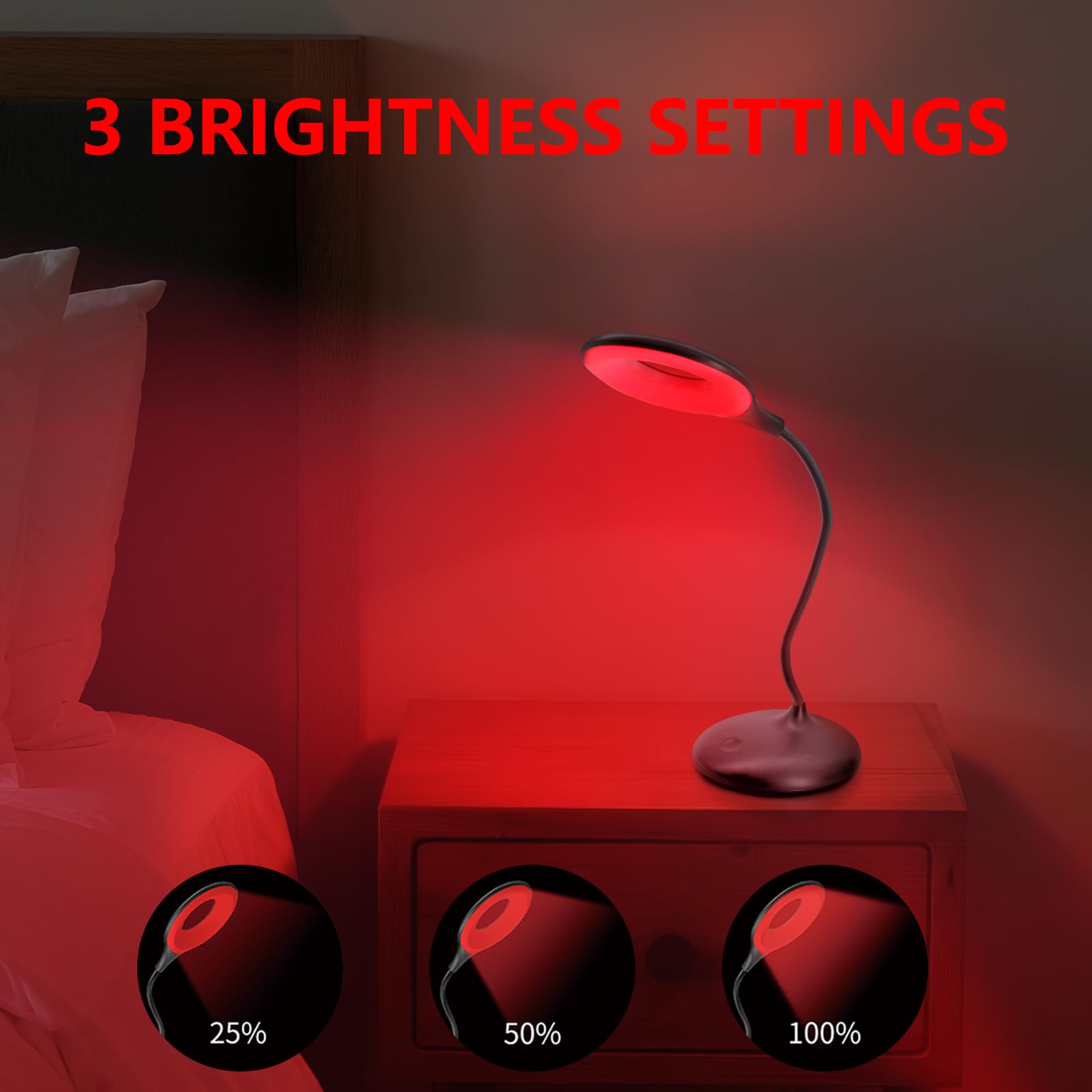 AheadTeca red light lamp recharge port emphasizes cordless operation up to 12 hours.