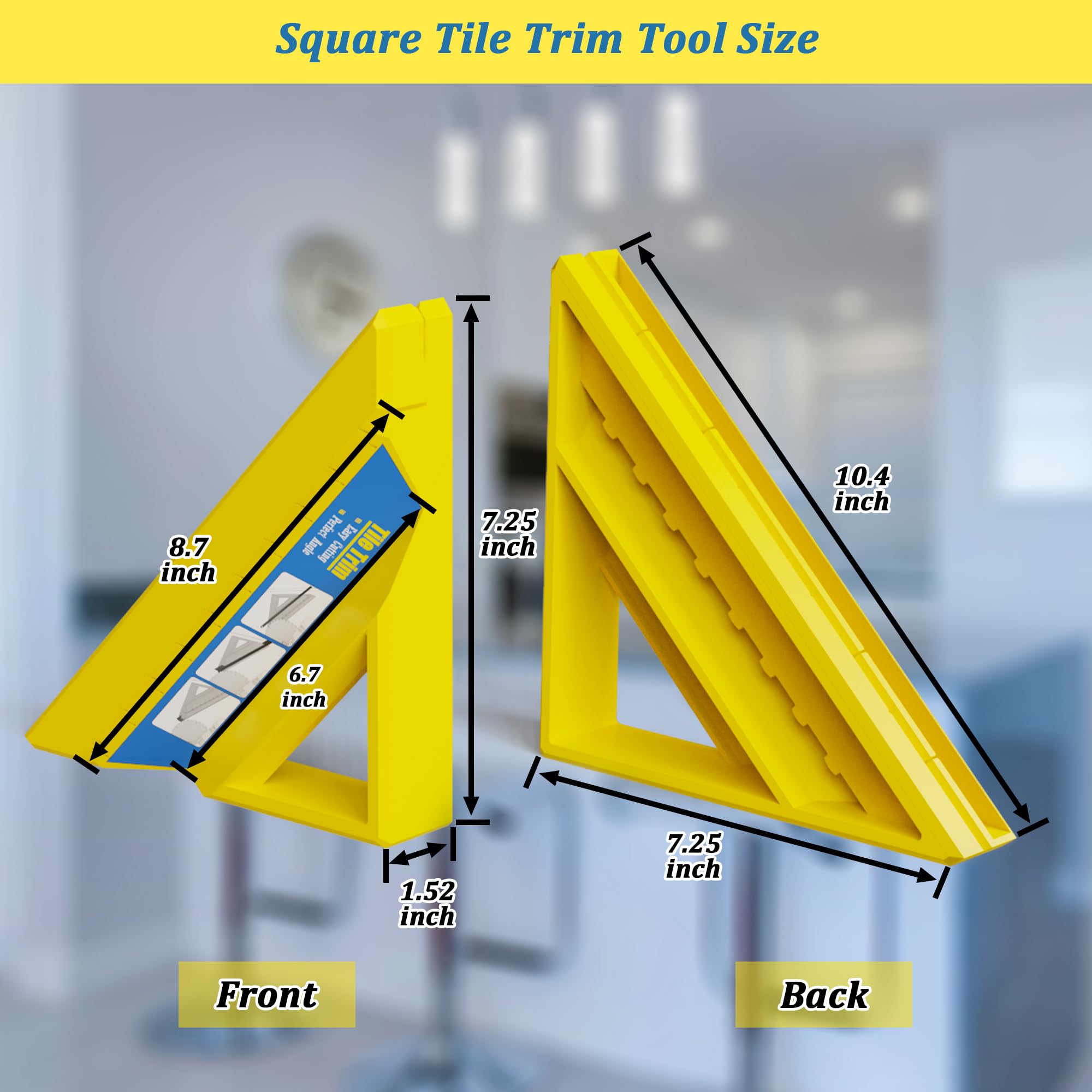 AHET Tile Tool with V-grooves aligns pencil tile trim accurately.