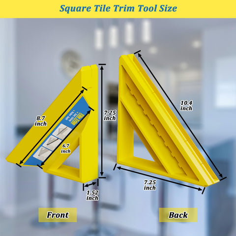 AHET Tile Tool with V-grooves aligns pencil tile trim accurately.