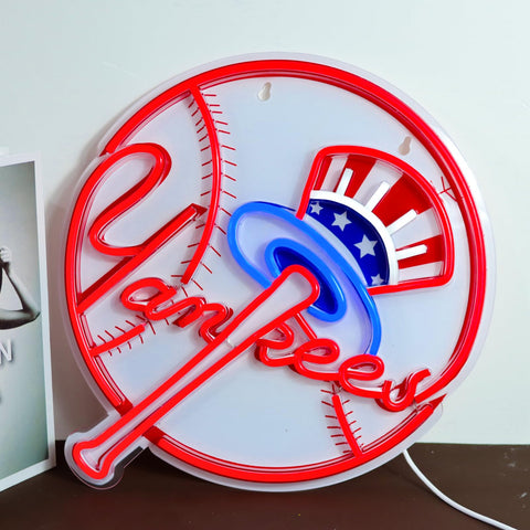 AHlove baseball neon sign wall decor brightens any room with retro flair.
