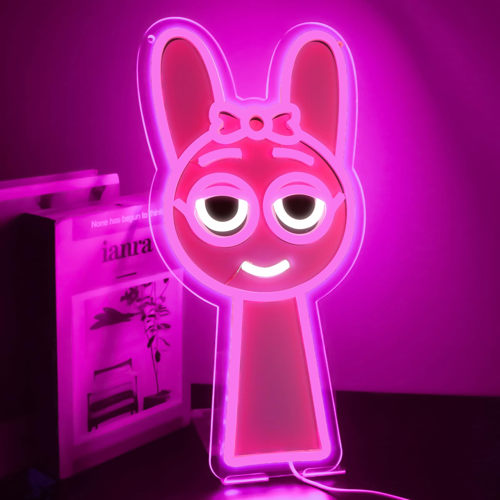 AHlove Game Neon Sign wall decor adds vibrant mood to the living room.
