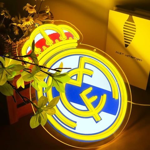 AHlove sports neon light brightens a bedroom setup with vibrant mood.