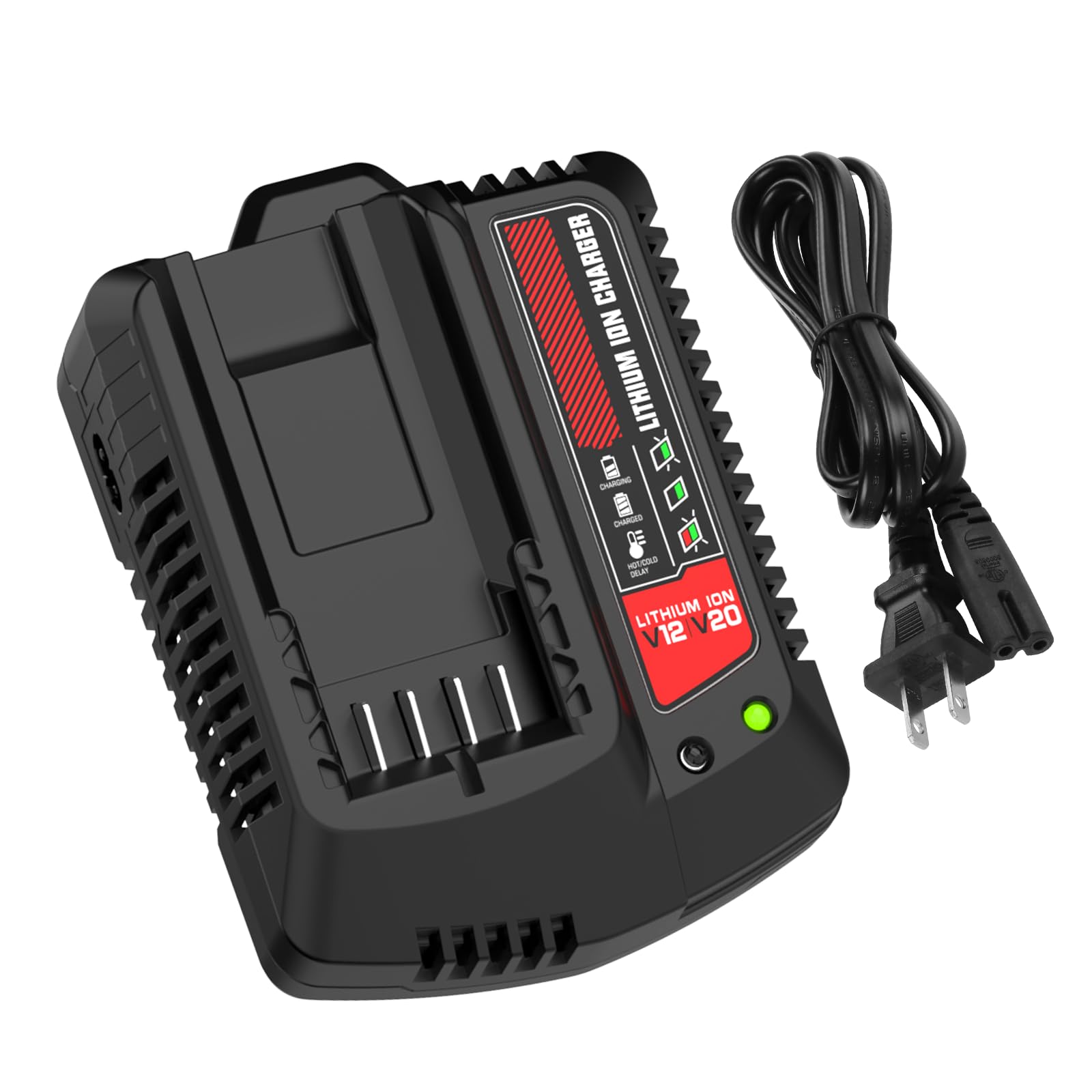Ahomtikk CMCB104 front view charger ready for 20V battery charging
