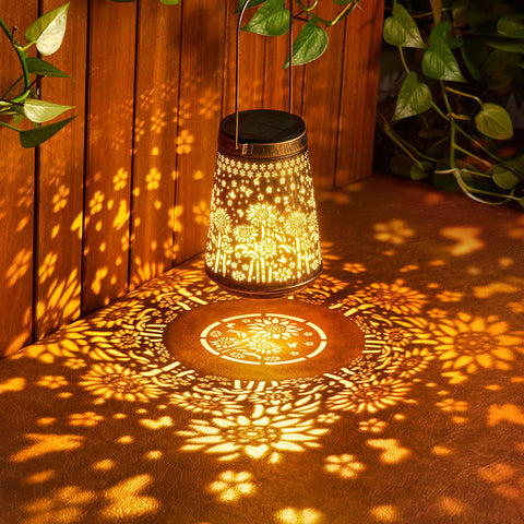 Ahaorigin sunflower garden lantern with metal veneer enhances outdoor decor