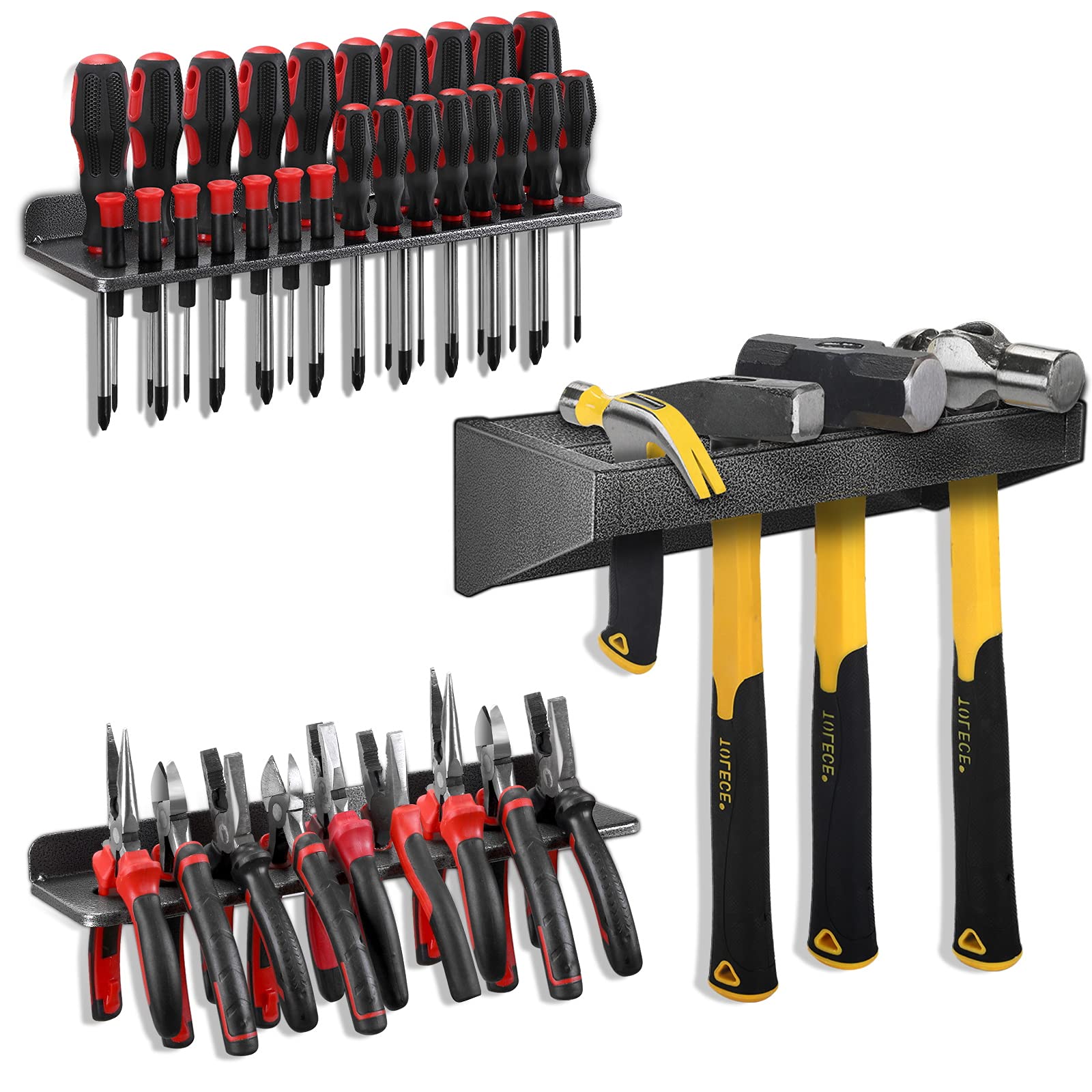 AHOWPD screwdriver organizer wall mount setup keeps screwdrivers tidy and accessible.