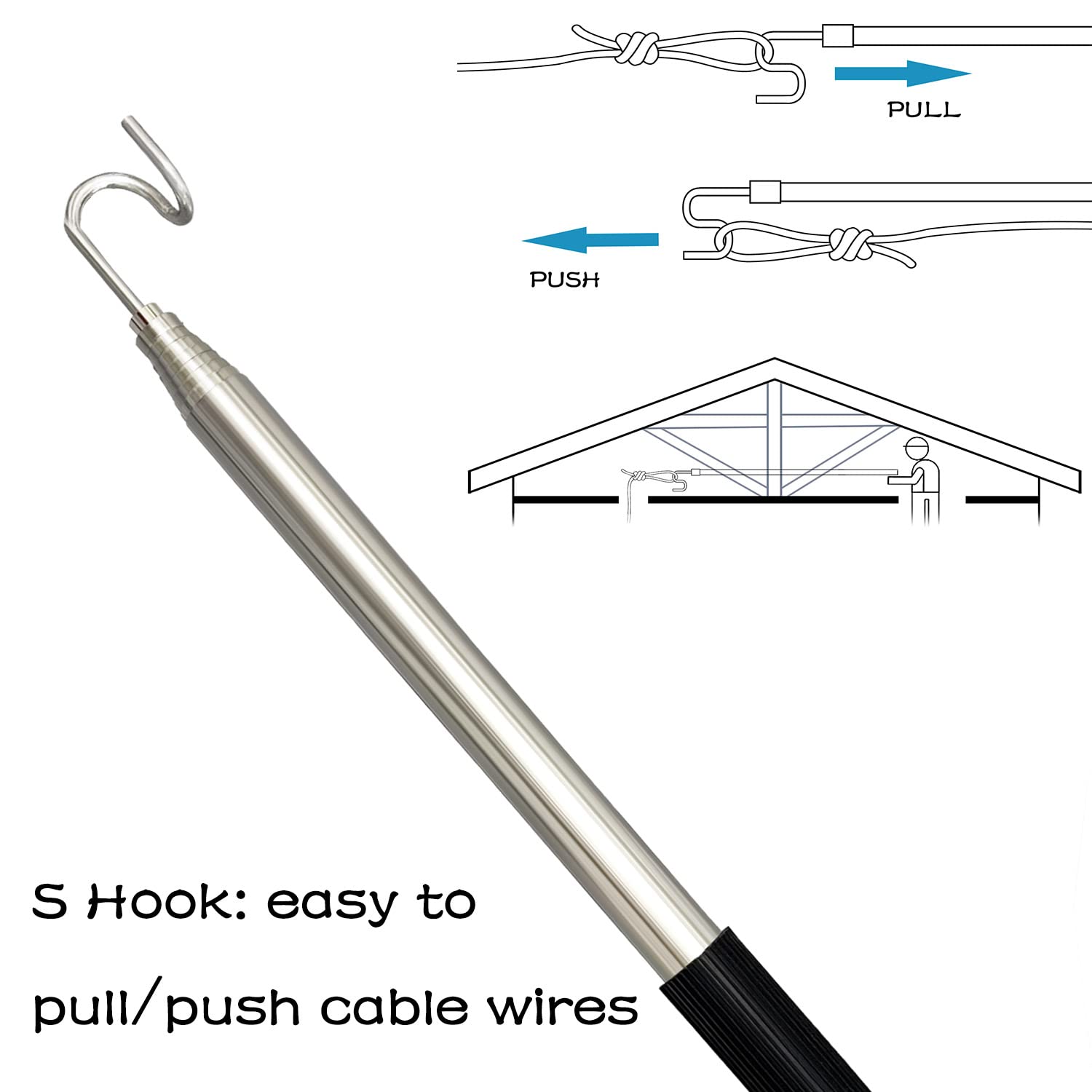 Ahrylxy S-hook with M5 threads for ceiling wire work and compatibility.