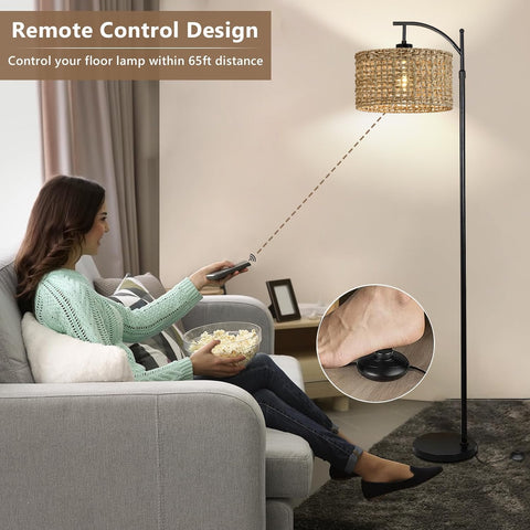 AHDWDW Arc Floor Lamp height adjustable from 65 to 72.8 inches for versatile lighting.