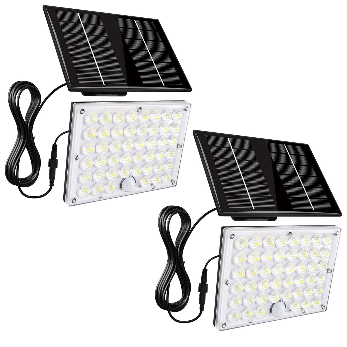 Aialun 184 LED solar motion light front view for bright security lighting