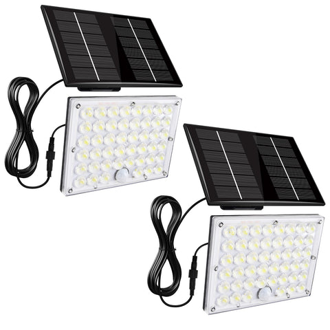 Aialun 184 LED solar motion light front view for bright security lighting