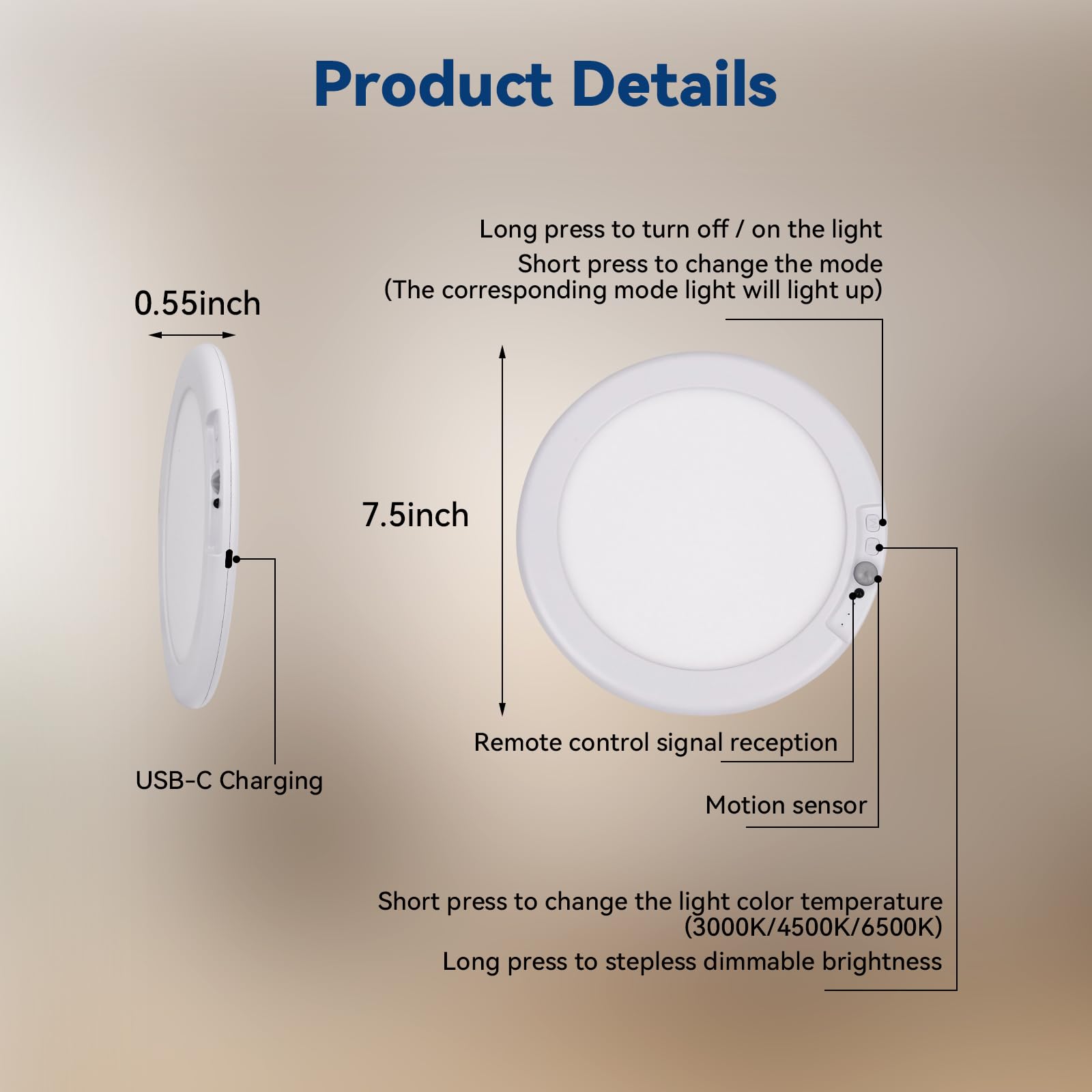 Aialun round 7.5-inch fixture for versatile indoor lighting
