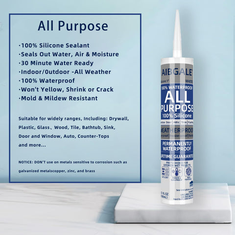 AIBGALE caulk gun with through-needle and cutter for clean bead lines