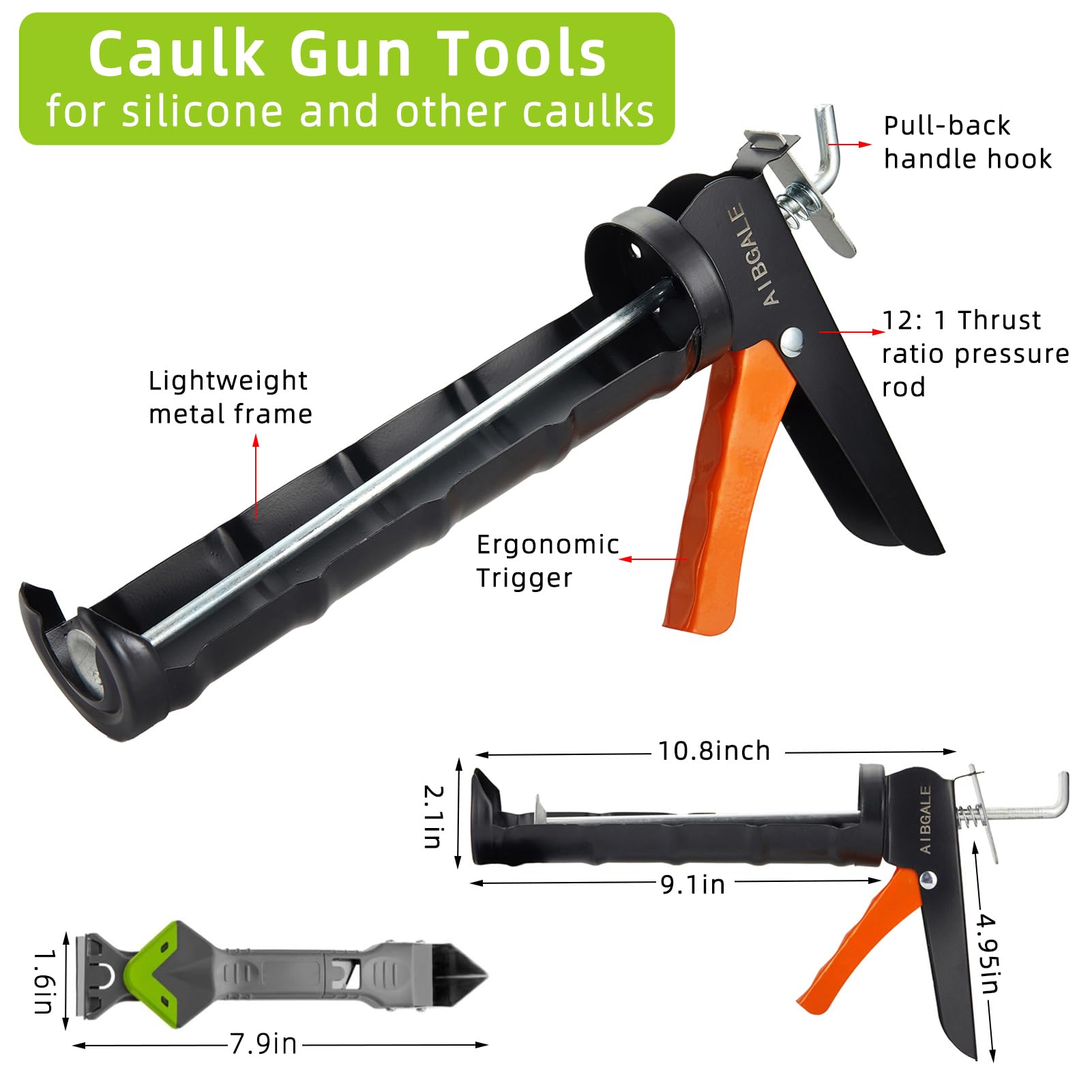 AIBGALE clear silicone caulk 10 oz offers indoor/outdoor flexibility