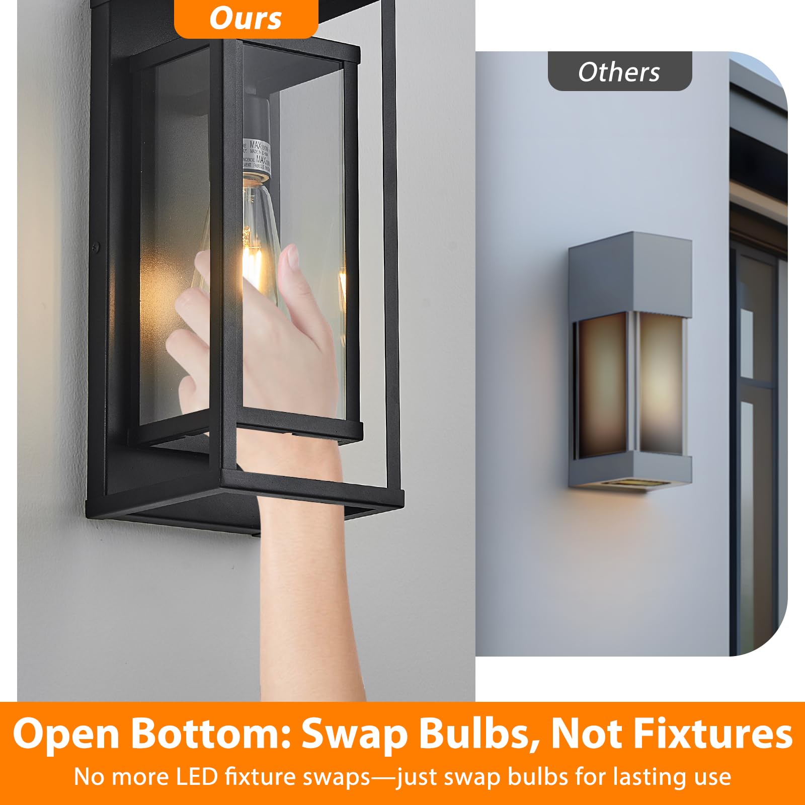 AIBISOD garage outdoor sconce provides durable exterior illumination.