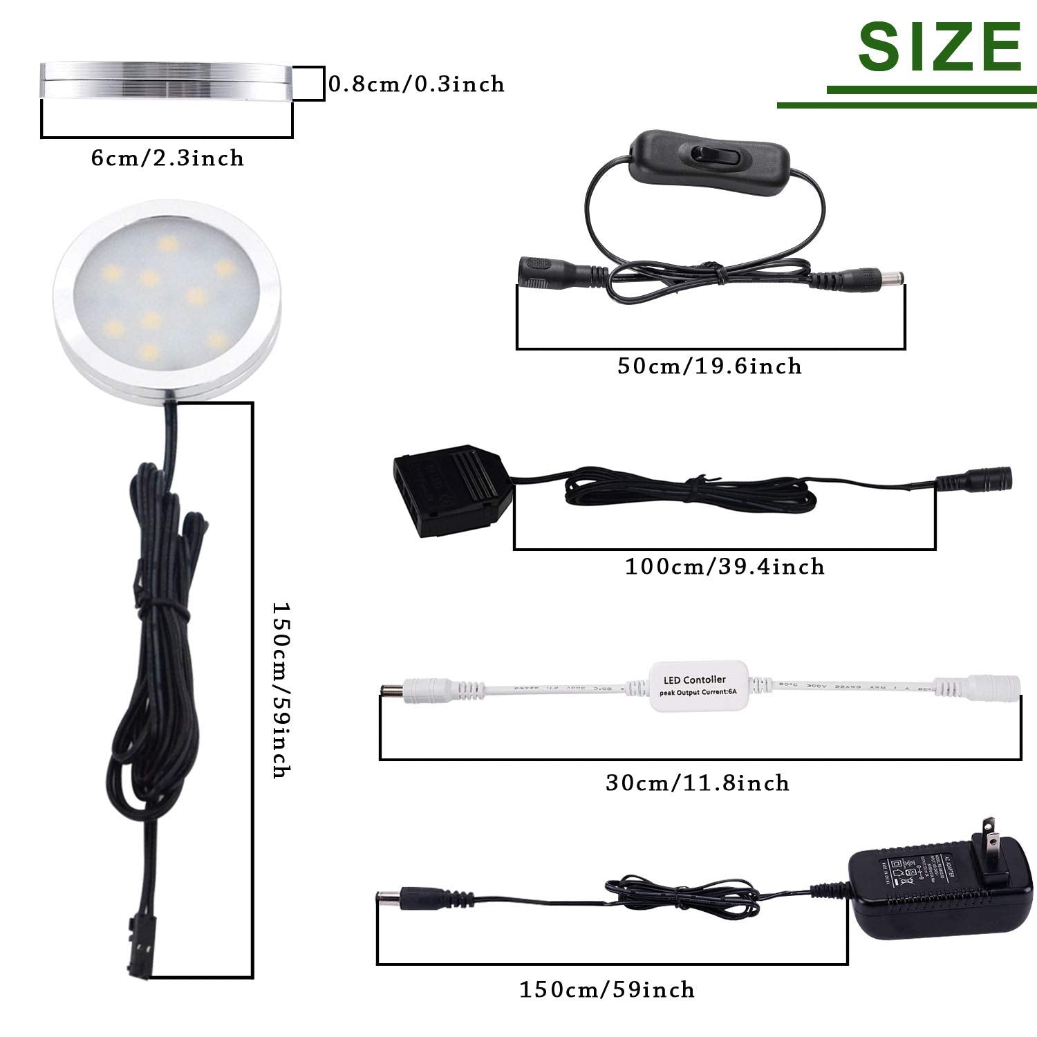AIBOO slim-profile puck light blends discreetly under cabinets