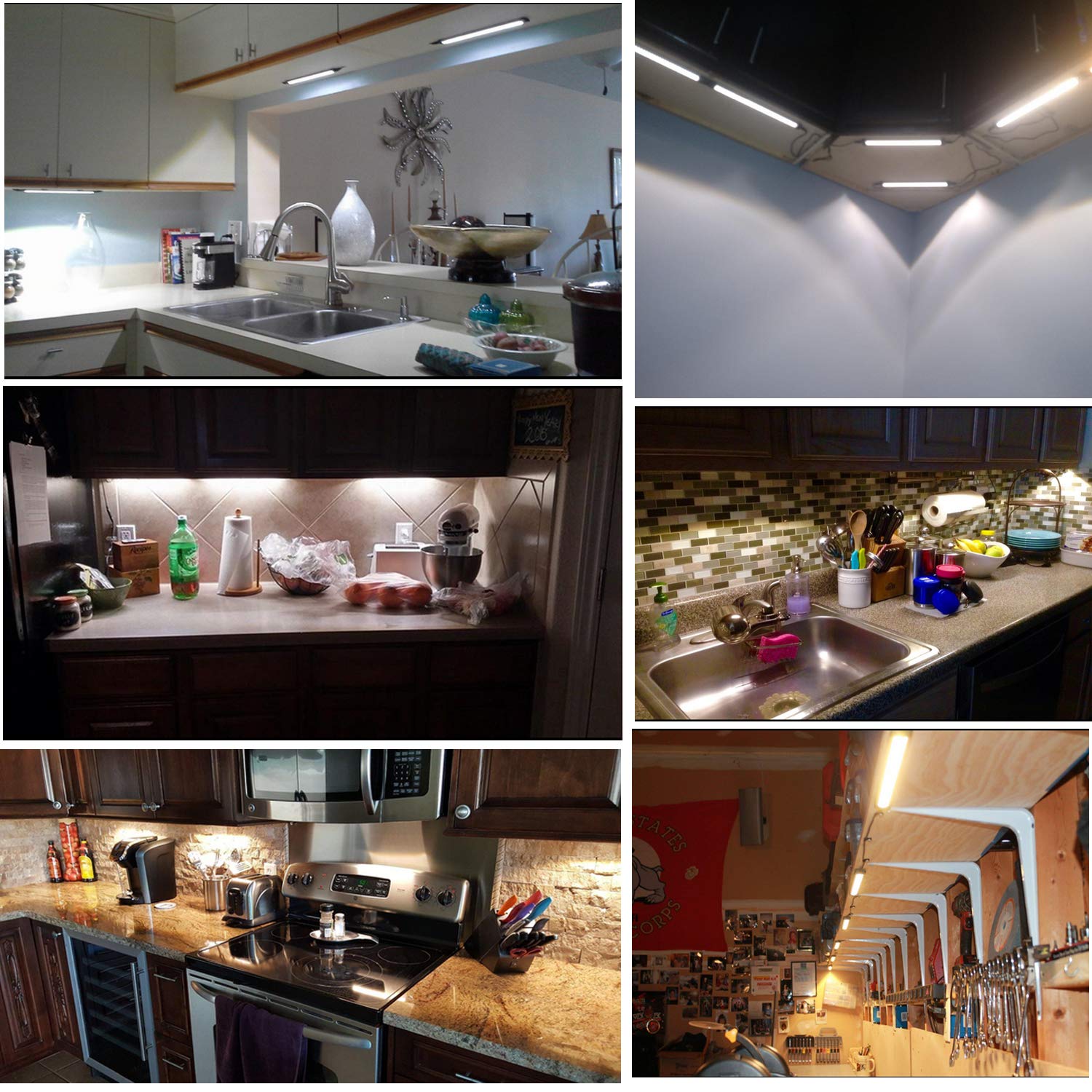 AIBOO under-counter lighting for visible counters and shelves