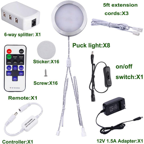 AIBOO linkable puck lights demonstrate easy daisy-chain setup for flexible layouts.