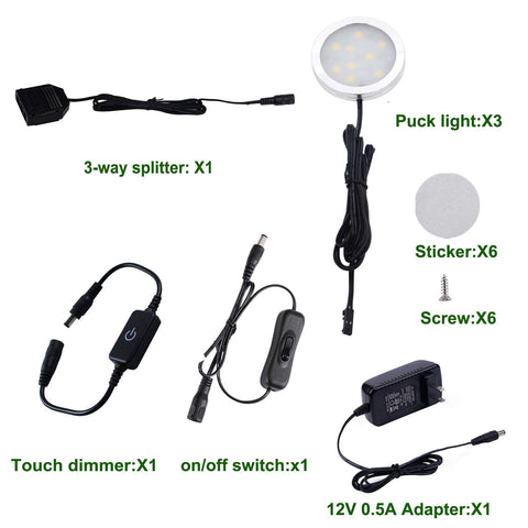 AIBOO puck light with dimmer switch improves accent lighting without glare.