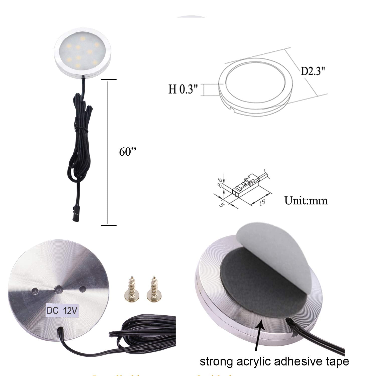 AIBOO under-cabinet kit installation with two-way switch for versatile control.