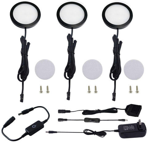 AIBOO under-cabinet LED puck light kit for bright kitchen task lighting.