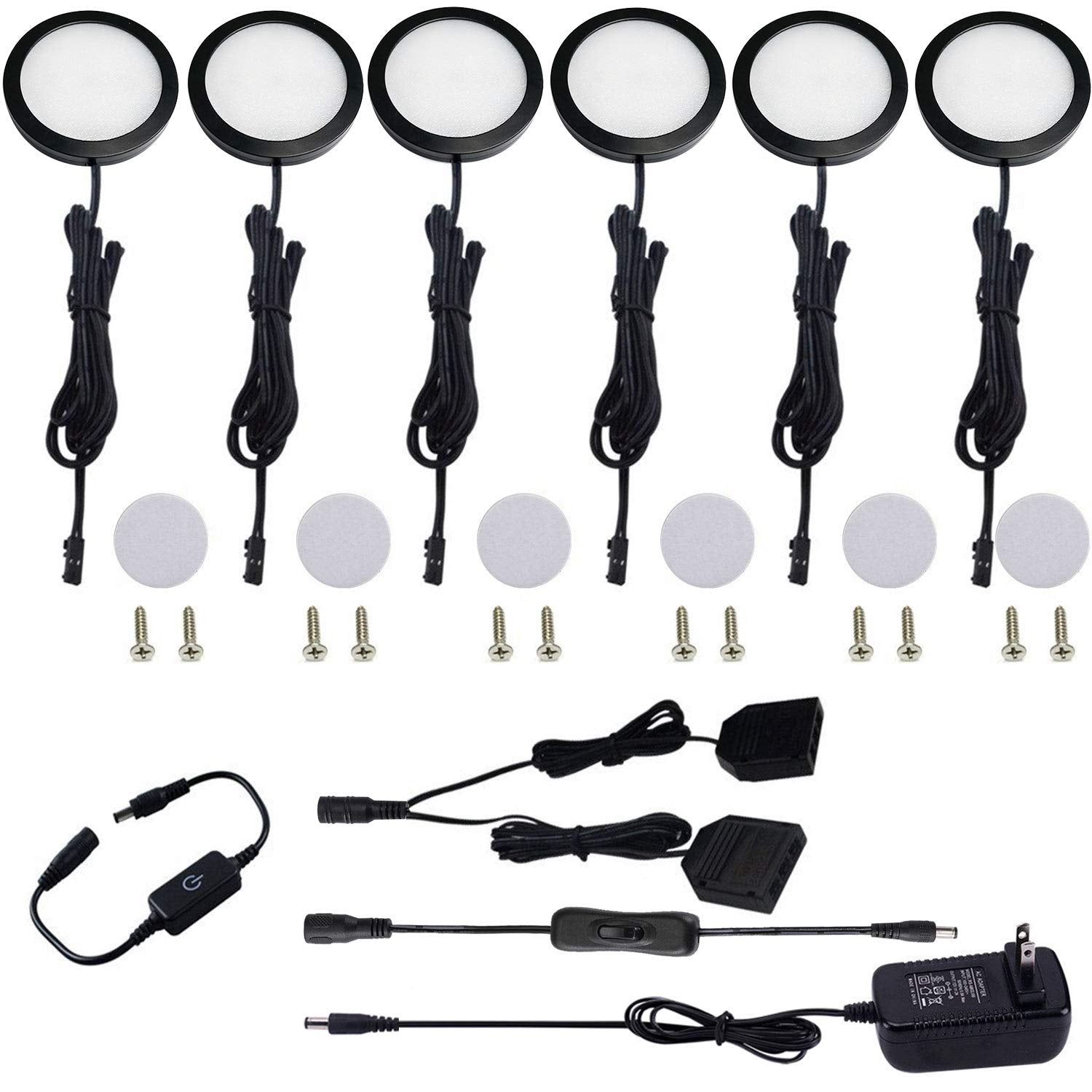 AIBOO under-cabinet puck lights 6-pack offering discreet kitchen illumination