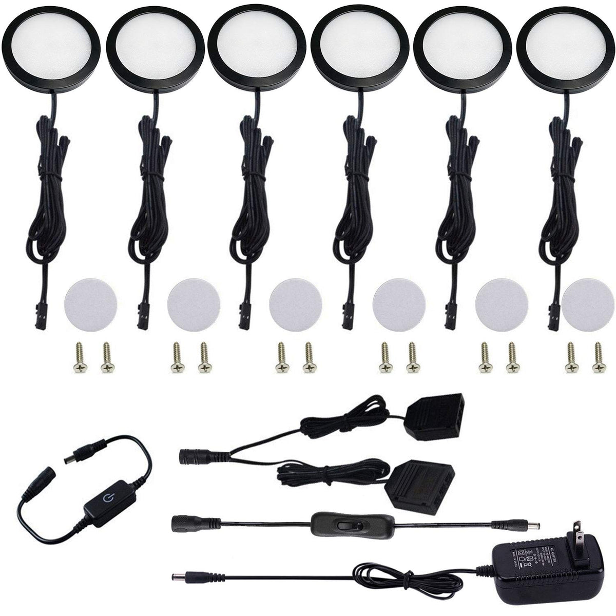 AIBOO under-cabinet puck lights 6-pack offering discreet kitchen illumination