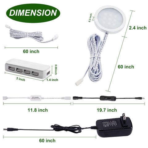AIBOO wireless RF remote dimmable cabinet lights enable smooth brightness control.