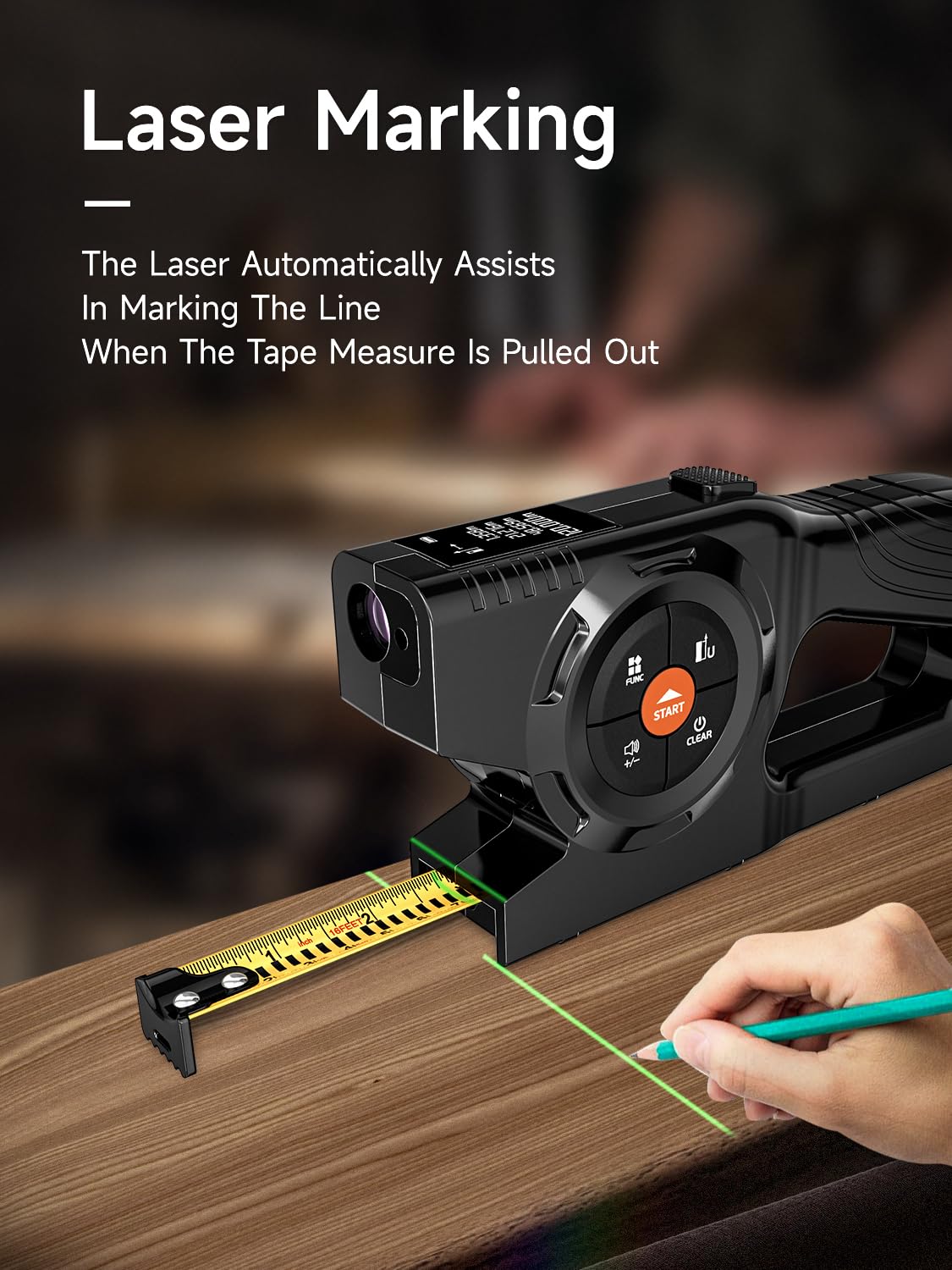 Aicevoos green laser guide provides precise alignment for layout