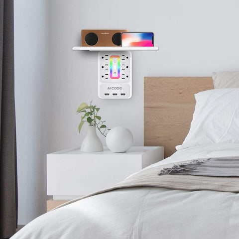 AICODE wall-mounted charging hub keeps outlets tidy and accessible