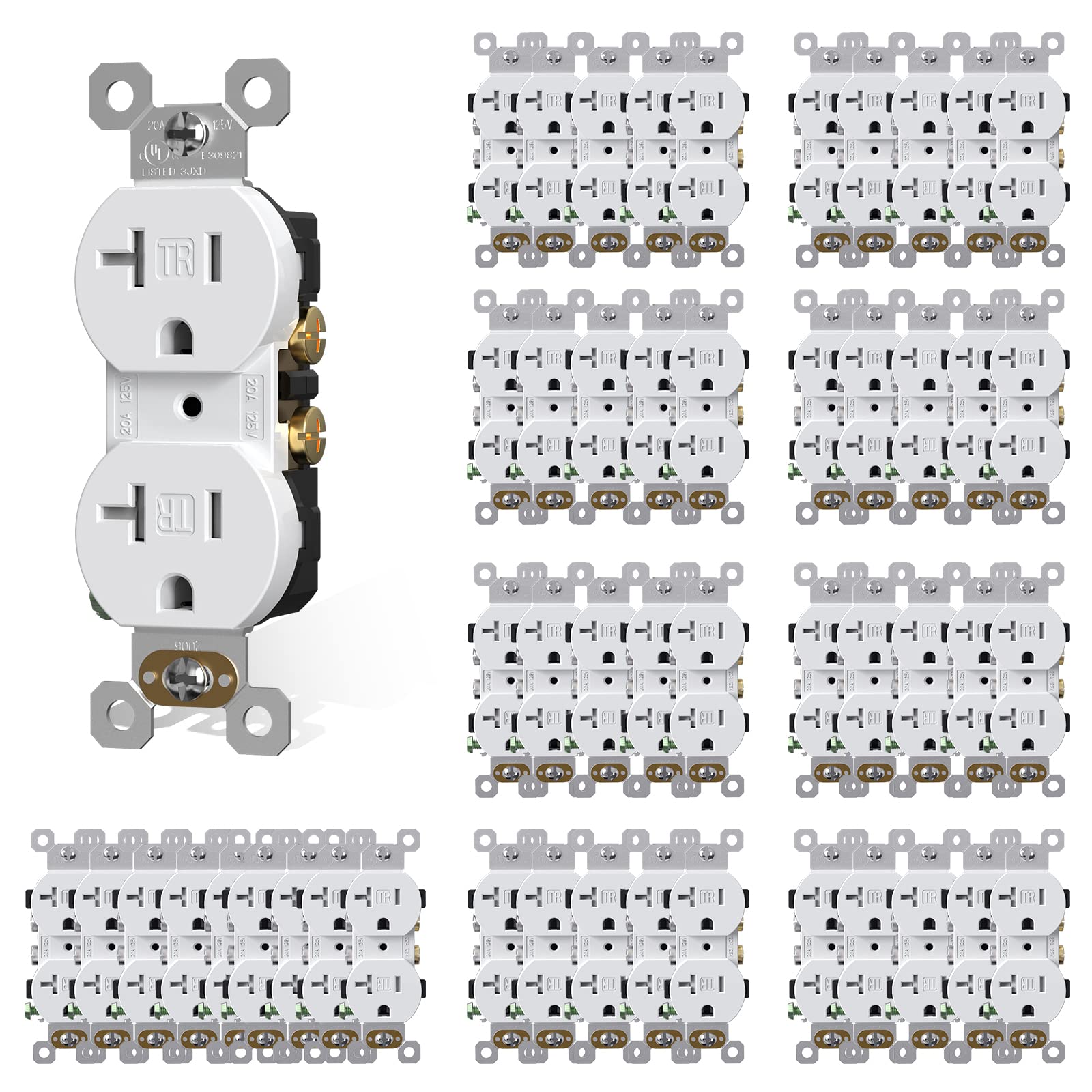 AIDA 20 amp outlet face with modern decorator style for interiors