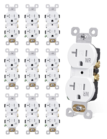 AIDA 20A duplex outlet front view for reliable indoor or outdoor use.