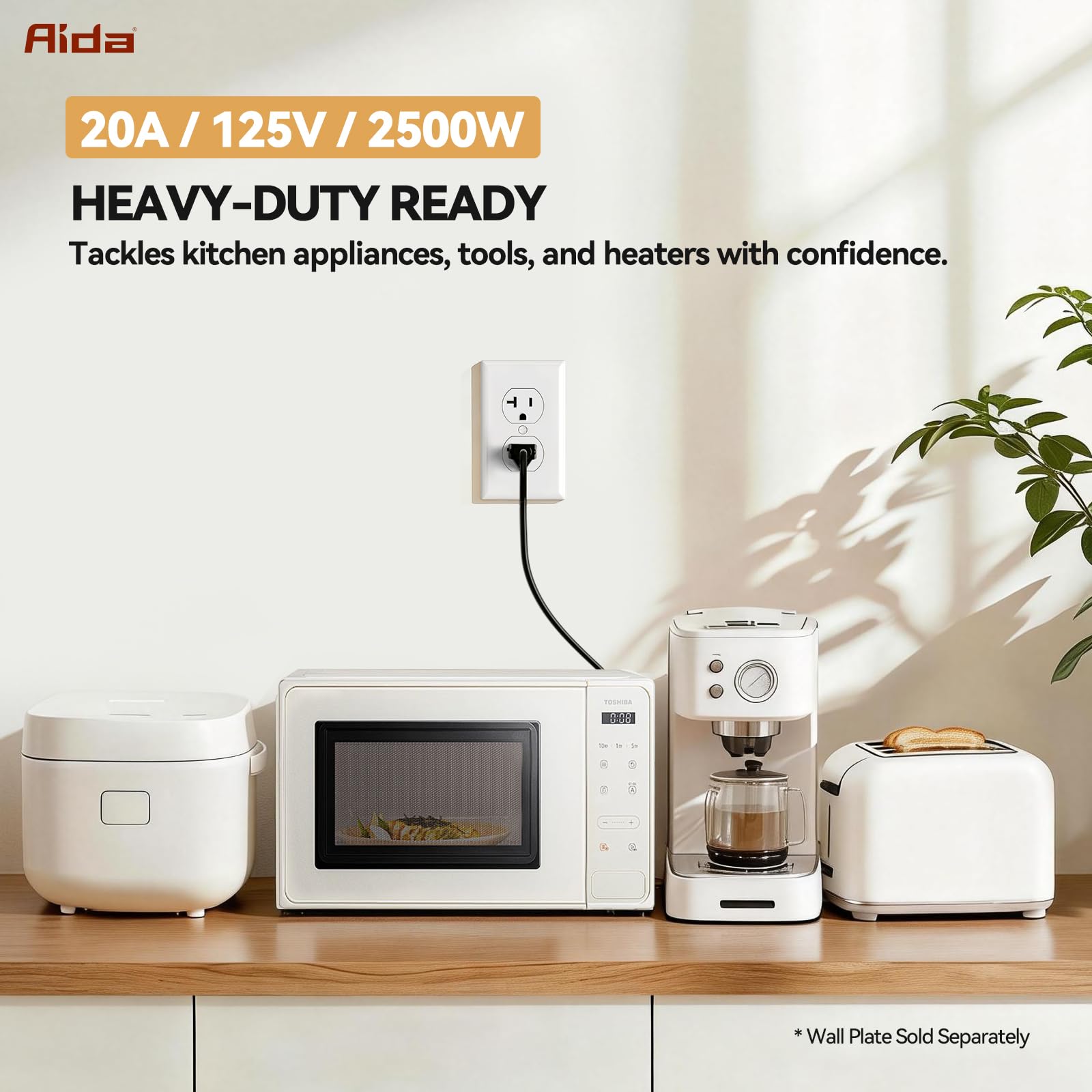 AIDA white finish blends with decor in kitchens and living areas