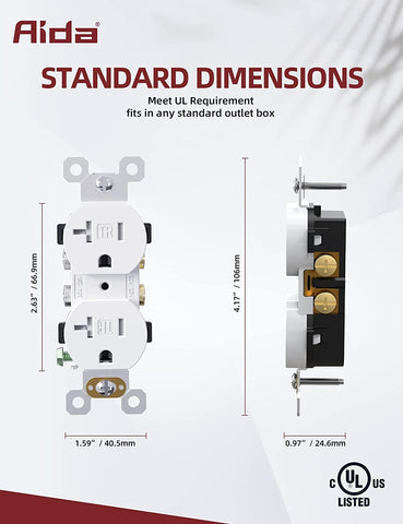 AIDA decorator-style wall outlet with durable construction for smooth maintenance