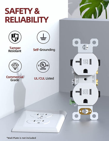 AIDA duplex receptacle side terminals enable quick, flexible wiring