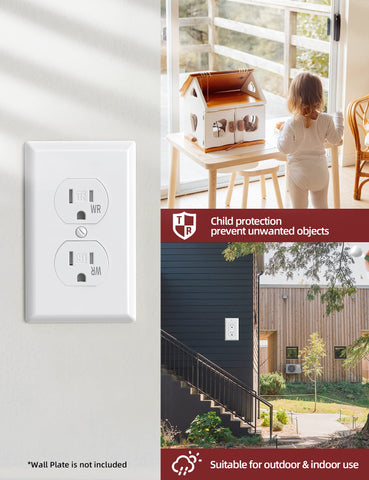 AIDA easy installation duplex outlet with versatile wiring options