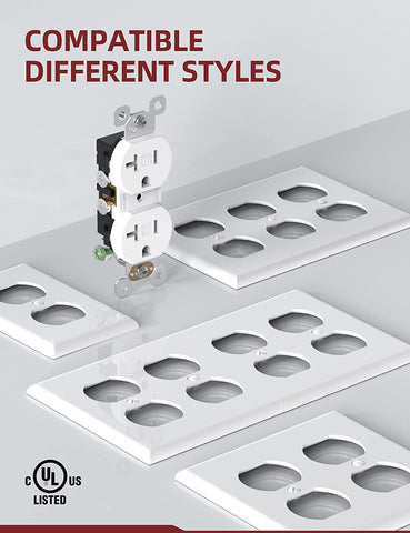 AIDA heavy-duty white wall outlet suited for high-use areas