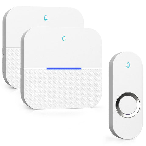 AIDA lighted wireless doorbell front view showing bright LED alerts for visitors.
