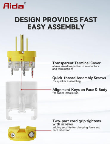 AIDA polycarbonate body provides durable, high-impact protection.