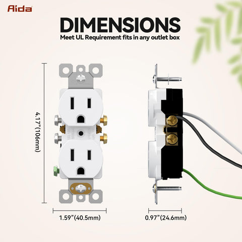AIDA self-grounding clip enables quick, secure mounting in metal boxes.