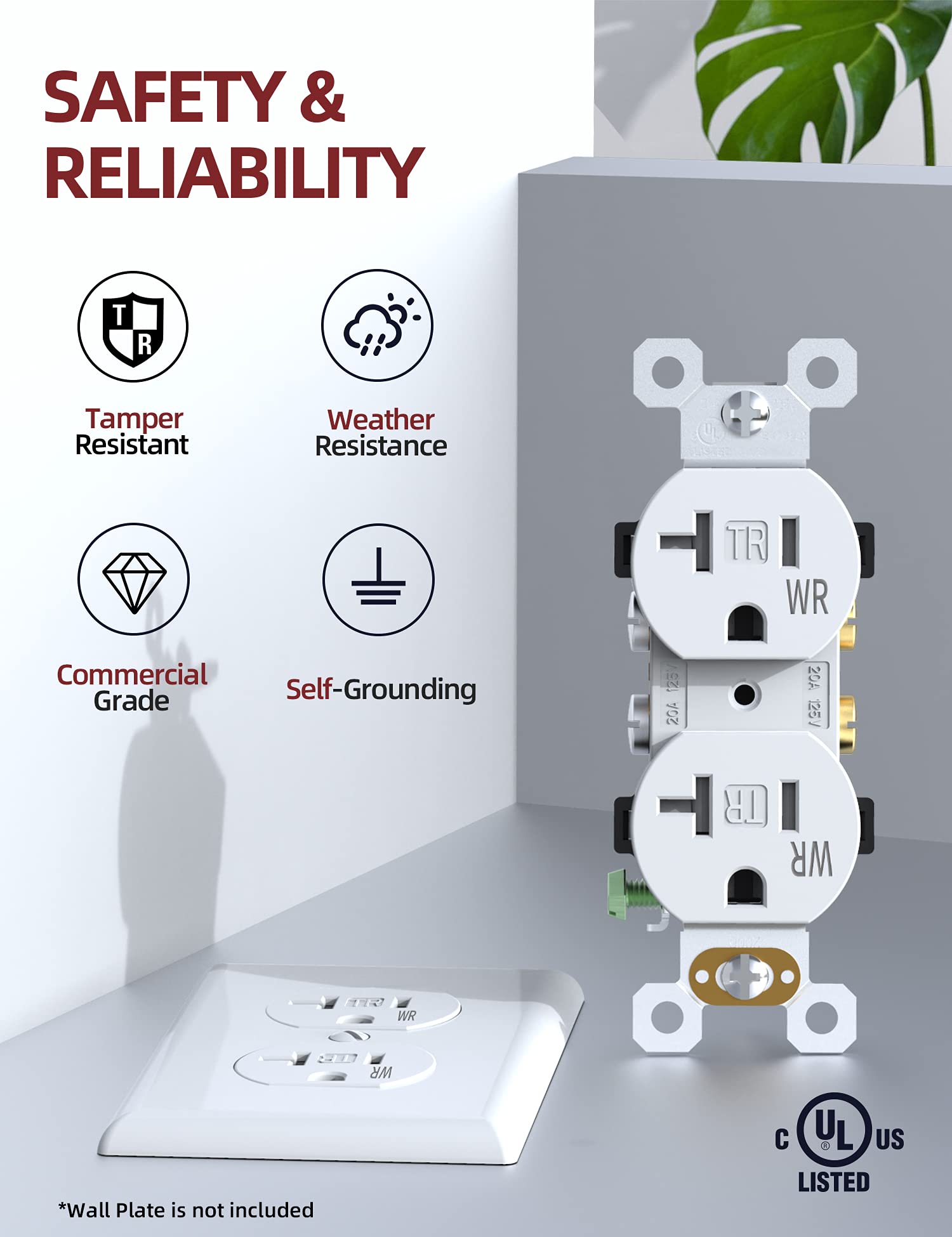 AIDA weather-resistant outlet designed for outdoor lighting and holiday displays.