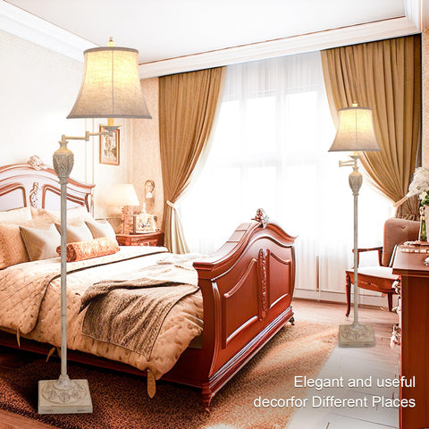 AIDENOEY faux-silk shade offers soft, eye-friendly illumination.
