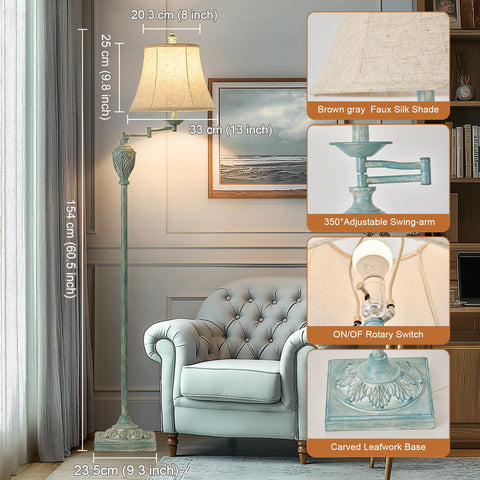 AIDENOEY faux silk shade provides soft, eye-friendly illumination.