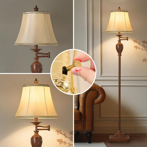 AIDENOEY floor lamp at 60.5 inches tall for balanced ambient lighting.