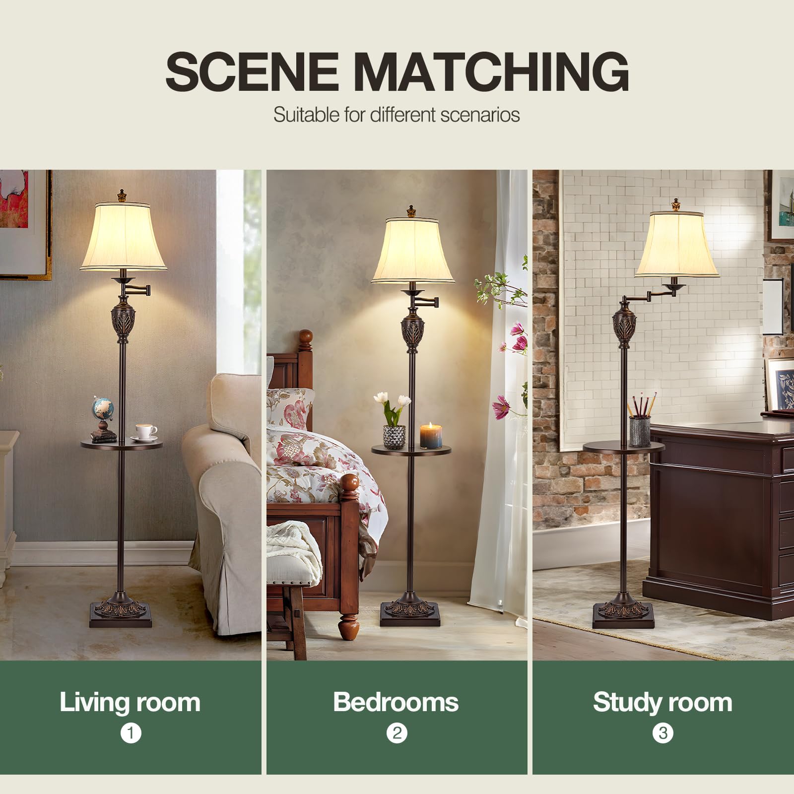 AIDENOEY lamp tray detail offers convenient surface for items