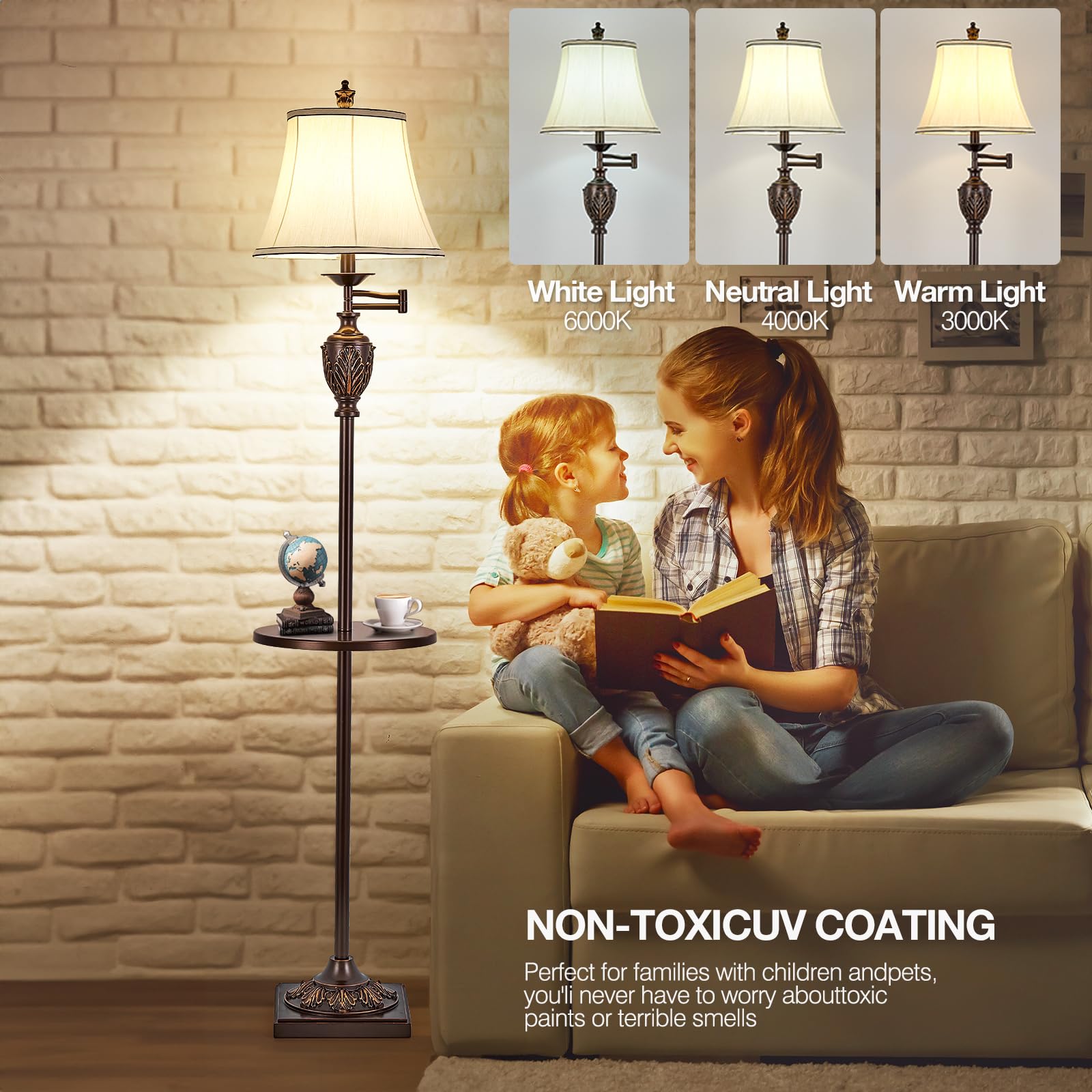 AIDENOEY remote-control operation enables easy brightness and color temperature adjustments