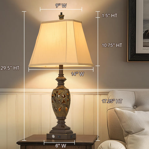 AIDENOEY 29.5-inch tall lamps anchor living rooms elegantly