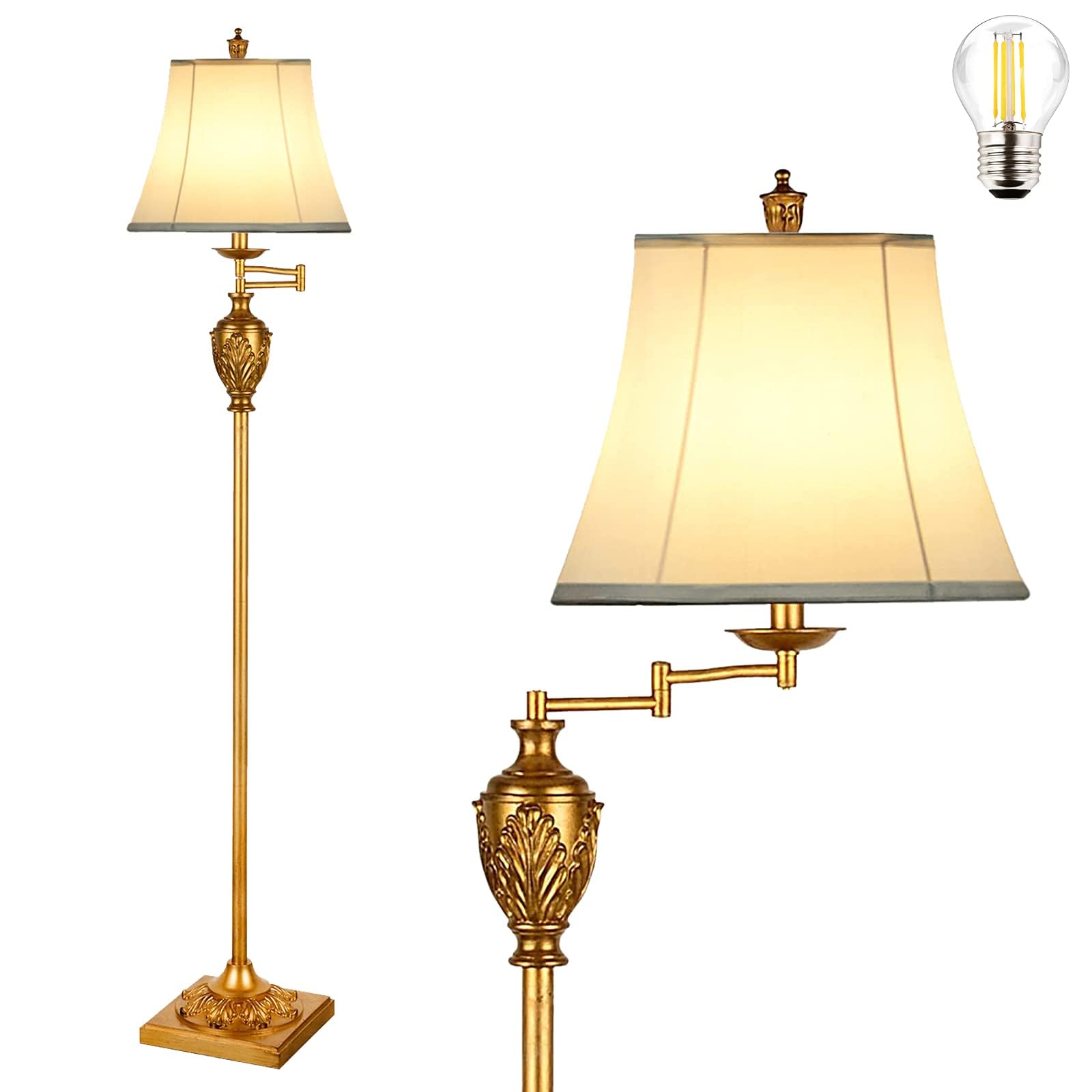 AIDENOEY traditional LED floor lamp base showcases sturdy design for stable living room lighting.